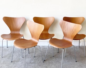 4 Mid Century Modern Arne Jacobsen for Fritz Hansen style Danish Bentwood Chairs