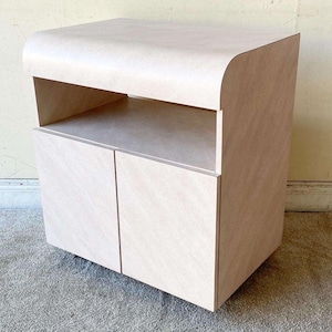 Postmodern Pink and Lavender Wash Laminate Cabinet on Casters