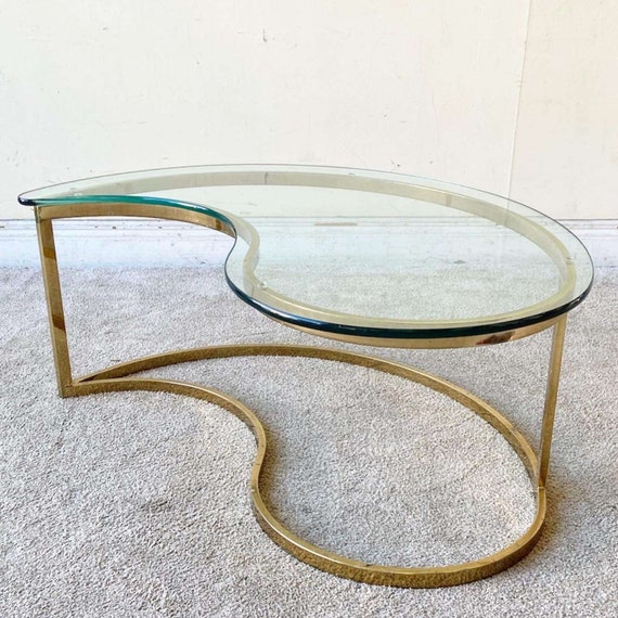 Teardrop glass coffee table deals