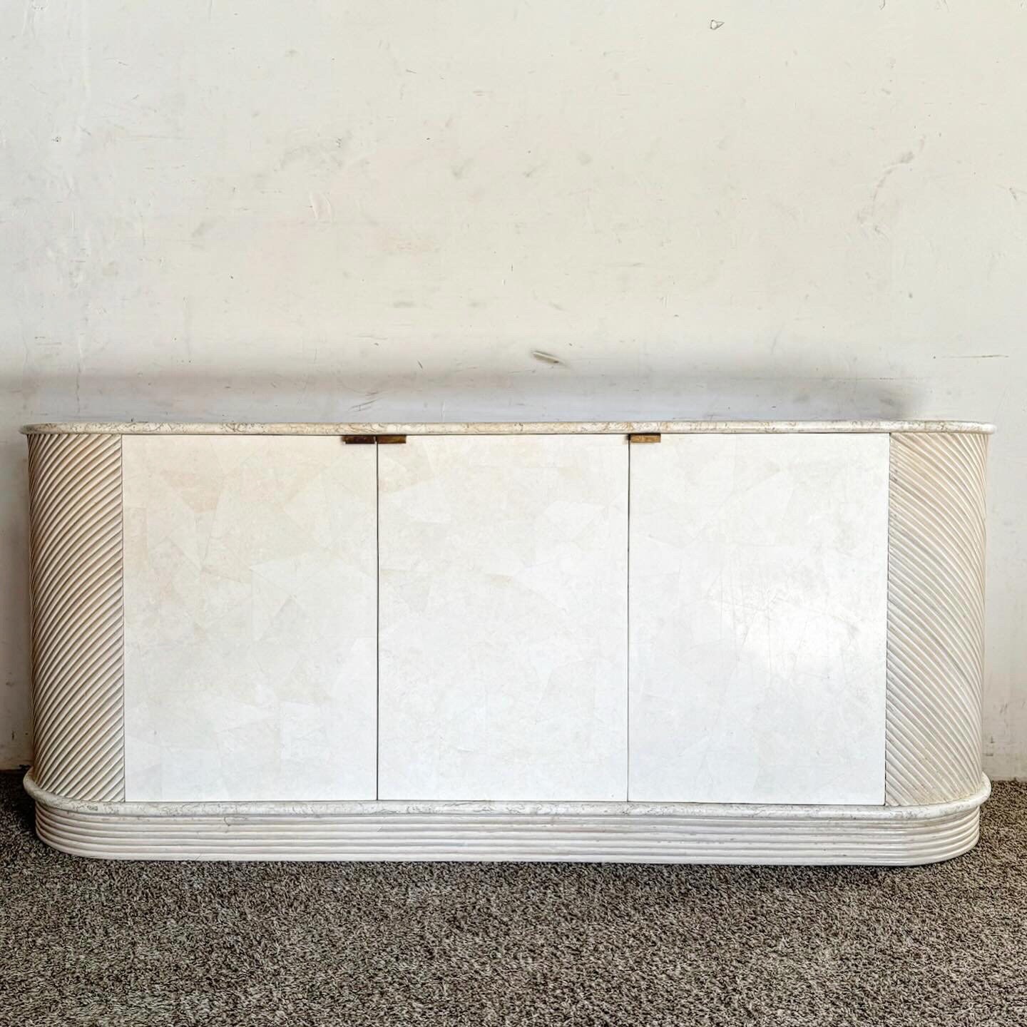 Postmodern Chic Pencil Reed and Stone Credenza - Etsy