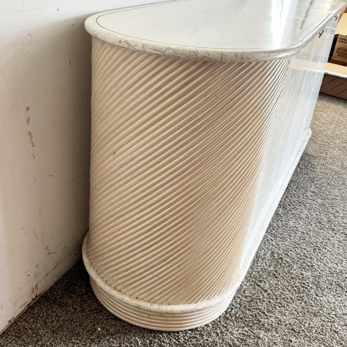 Postmodern Chic Pencil Reed and Stone Credenza - Etsy