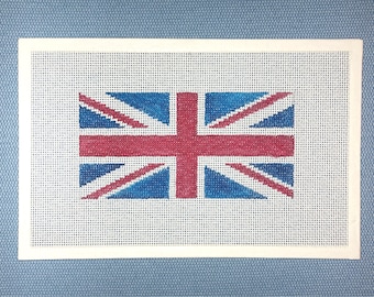 Handpainted Eyeglasses Case Needlepoint Canvas, Union Jack