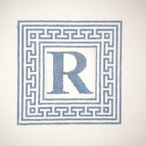 Customizable 8&quot; X 8&quot; Handpainted Needlepoint Canvas,  Initial Monogram Pillow or Sign