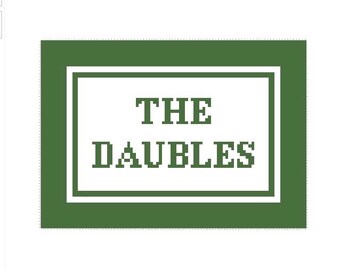 5" X 7" Handpainted Customizable Needlepoint Canvas, Last Name Pillow or Sign (4 - 7 Letters)