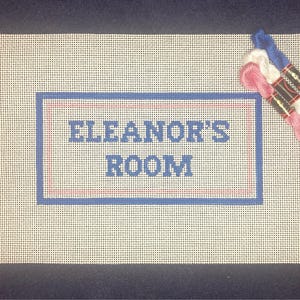 4” X 8&quot; Customizable Handpainted Needlepoint Canvas, Name Room Pillow or Sign