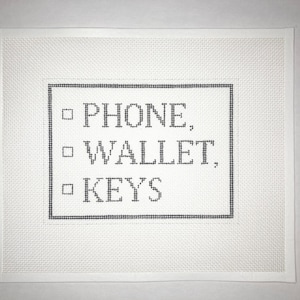 Lienzo bordado a mano de 15 x 20 cm, ideal para teléfono, billetera, llaves, almohada o letrero