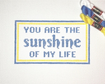 4" X 7" Handpainted Needlepoint Canvas, You Are The Sunshine Of My Life Pillow or Sign