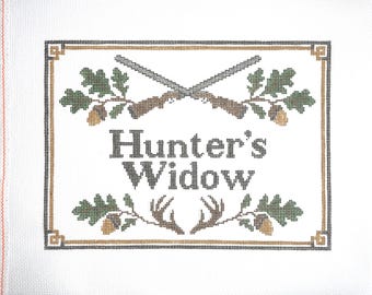 9” X 12” Handpainted Needlepoint Canvas, Hunter's Widow Pillow or Sign