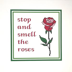 9&quot; X 9&quot; Handpainted Needlepoint Canvas, Stop and Smell the Roses Pillow or Sign