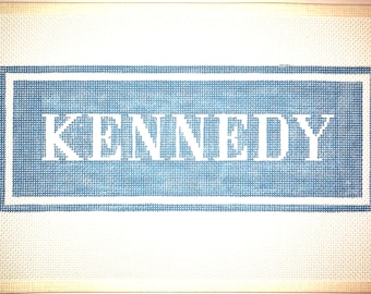 4.5” X 10-ish" Customizable Handpainted Needlepoint Canvas, Name (4-10 letters) Pillow or Sign