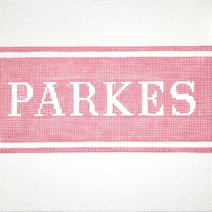 4.5” X 10-ish&quot; Customizable Handpainted Needlepoint Canvas, Name (4-7 letters) Pillow or Sign, pink