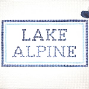 5&quot; X 9&quot; Customizable Handpainted Needlepoint Canvas, Lake Alpine Pillow or Sign