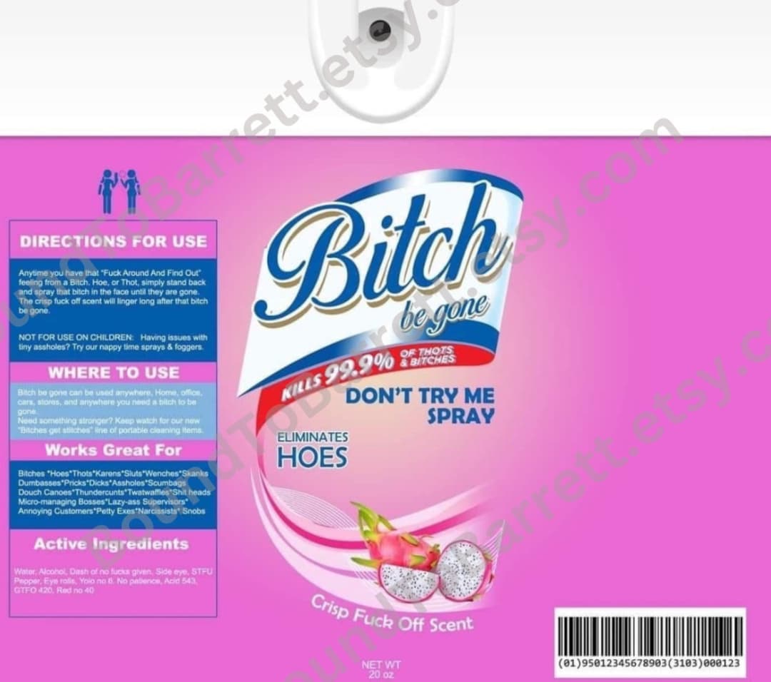 Bitch Be Gone Spray Bitch Spray Lysol Design for 20oz Tumbler