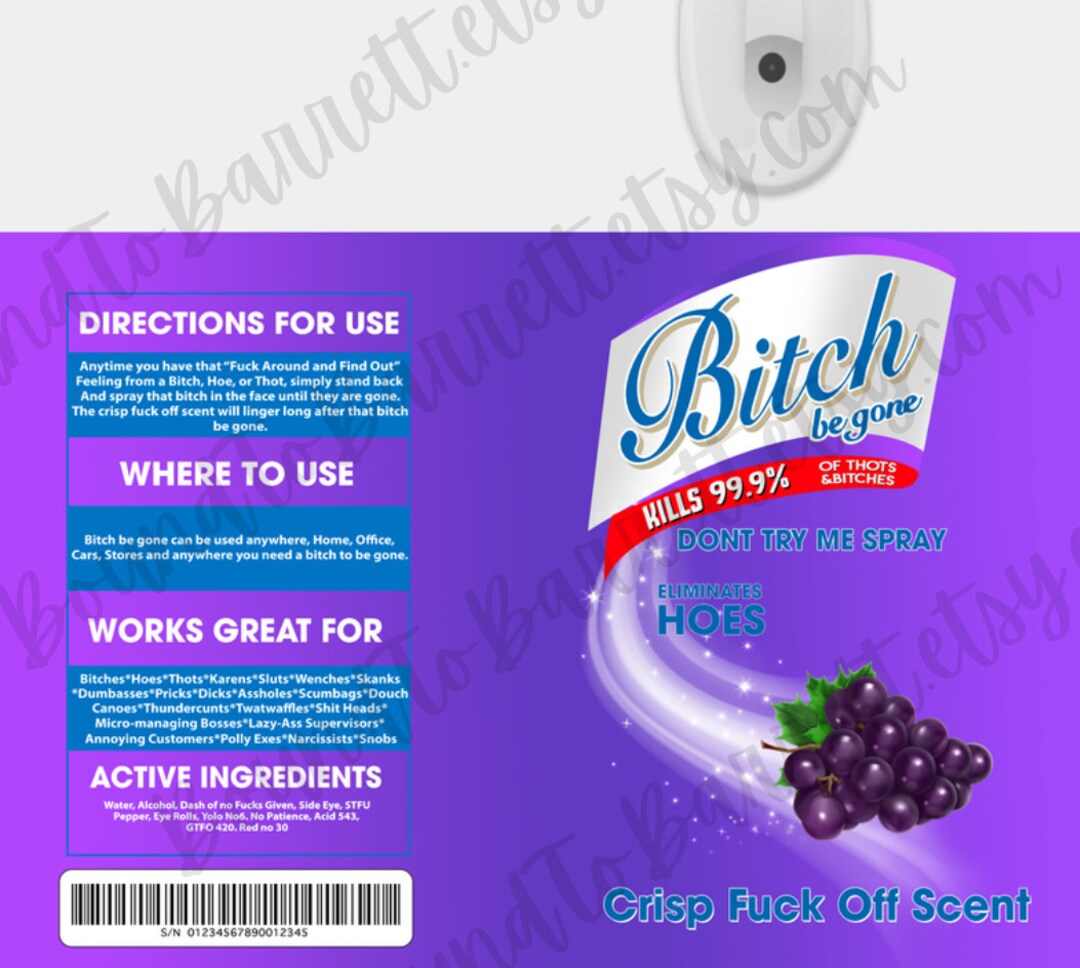 Bitch Be Gone Spray Bitch Spray Lysol Design for 20oz Tumbler ...