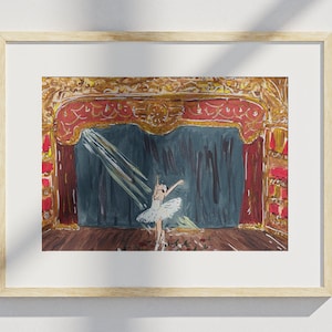 Ballerina at Palais Garnier print, palais garnier art print, ballet art, french home decor, french painting, vintage french poster