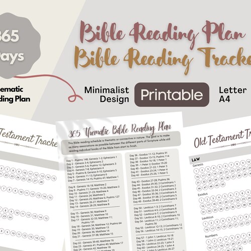 One Year Reading Plan 365 Days Bible Reading Plan With Bible - Etsy