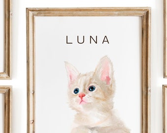 Custom Watercolor Pet Portrait: Unique Pet Memorial Gift (Digital Download)