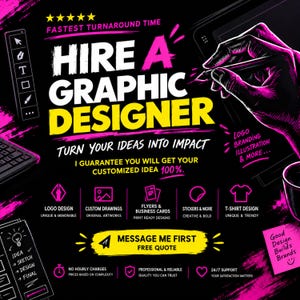 Contrata un diseñador gráfico. Servicios: Logotipos, carteles, imágenes, dibujo de personajes.