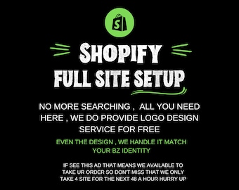 Shopify Store Full Site Setup: Custom Design Service