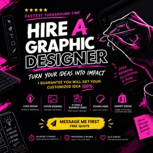 Hire A Graphic Designer ,Services : Logos, Posters, Images, character drawing