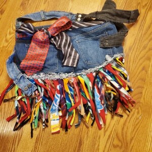 Handmade Upcycled Jeans Bag w/Fringe Crossbody/Shoulder