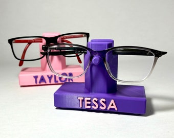 Personalized Glasses Stand, Personalized Bedside Glasses Stand Perfect for Gift for Kids, Teens, Mom, Dad, and Grandparents