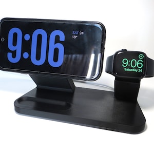 Stand for Official Apple Magsafe Charger and Official Apple Watch Chargers (Chargers NOT Included) - iPhone and Apple Watch Stand