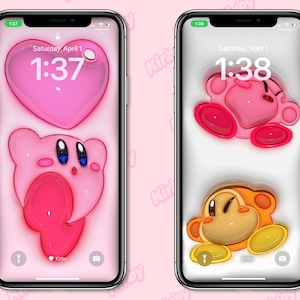 Kirby 3D Phone Wallpapers (set of 5), Inflated Wallpaper, Cute Kirby Wallpaper Bundle