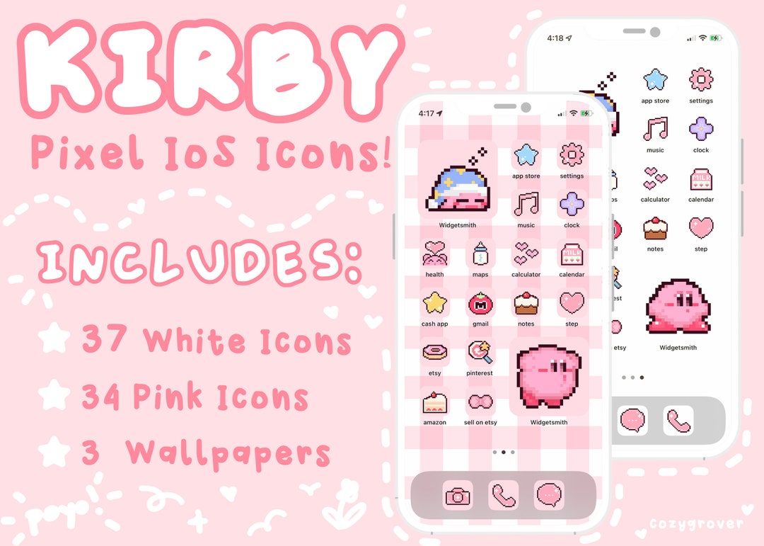 Pixel Kirby IOS 14 15 App Icons Pack With Wallpapers - Etsy México Pixel Kirby IOS 14 15 App Icons Pack With Wallpapers - Etsy México