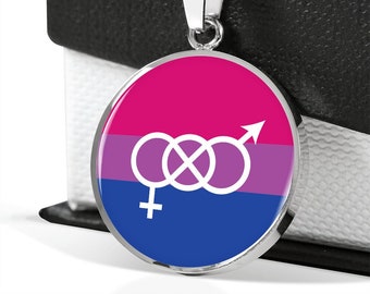 Bisexual Pride Necklace - Bi Symbol Necklace - LGBTQ+ Bisexual Flag Gift