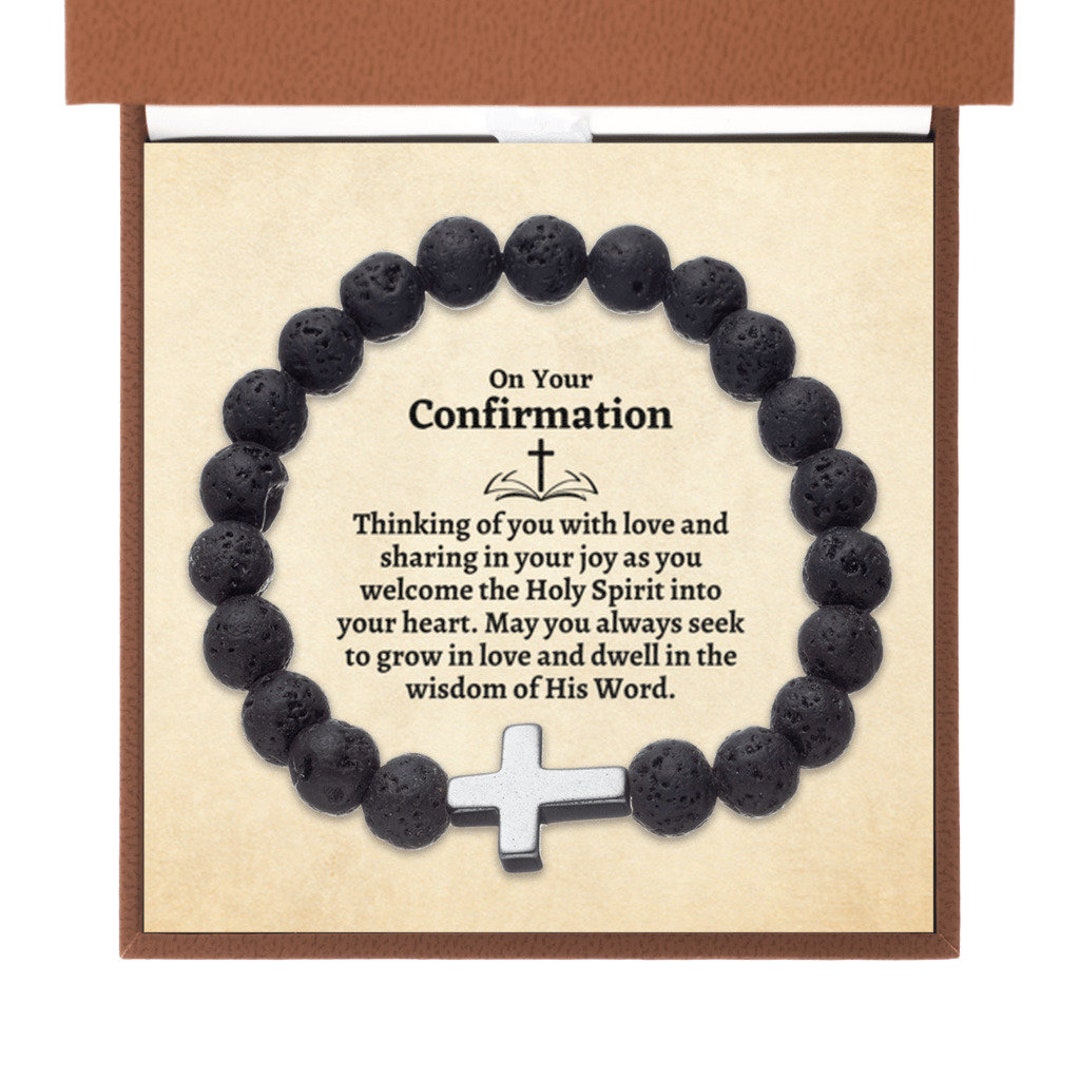 Confirmation gift for teenage boy cross bracelet thinking etsy