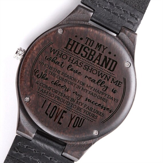 Husband engraved wooden watch 2025