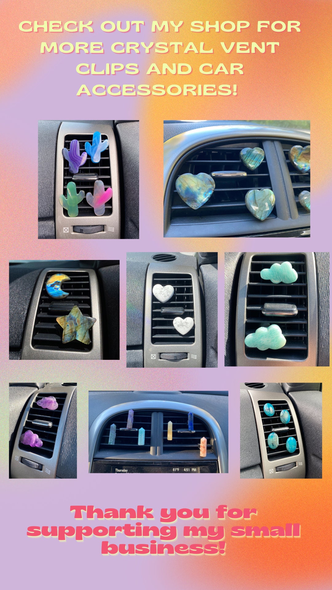 Crystal Car Air Vent Clips Car Accessories -  UK  Cool car accessories,  Hippie car, Girly car accessories