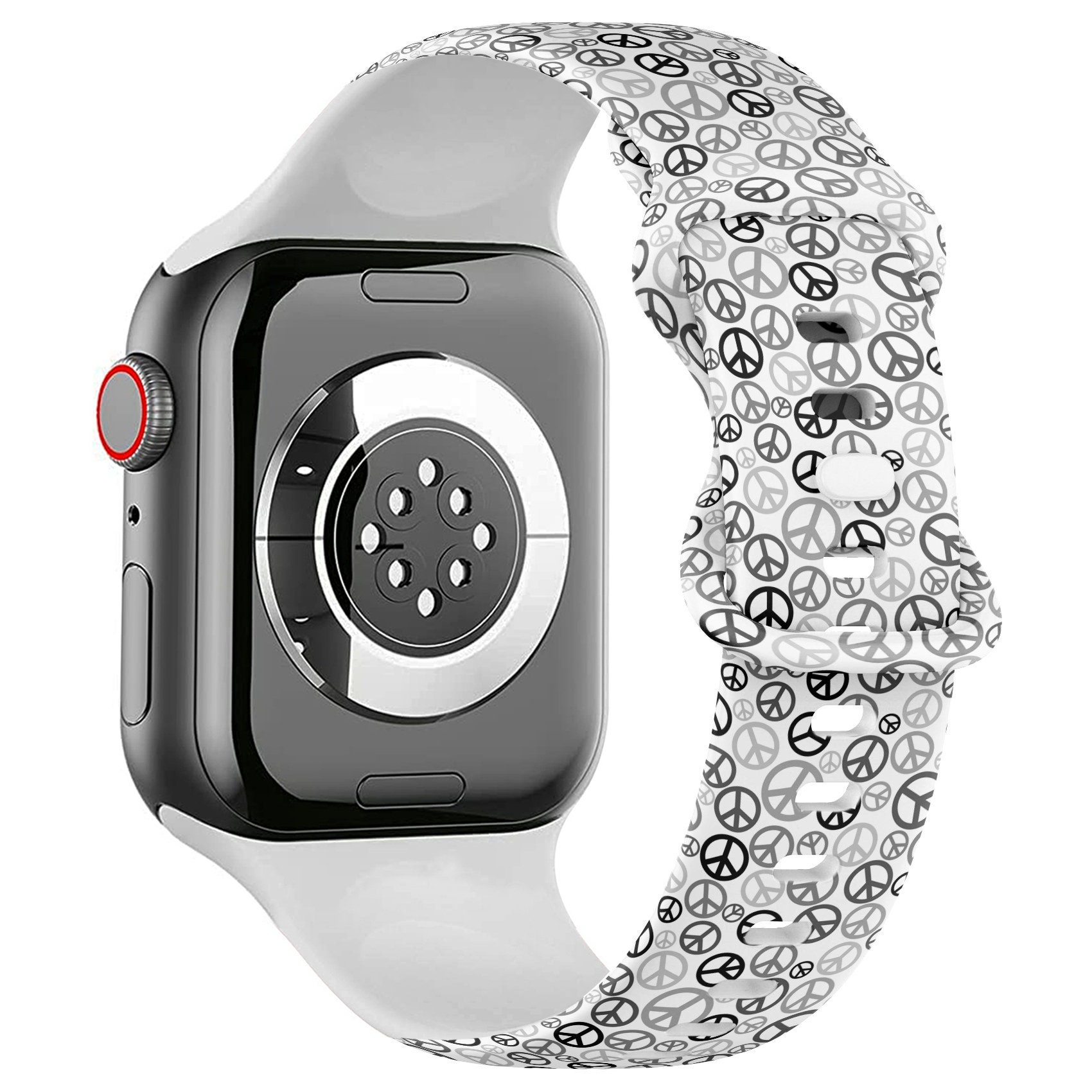 All Series - Apple Watch Band ( Black White Peace Sign Print  display picture 1