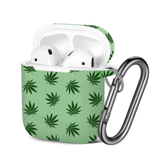 Airpods Case ( 1st / 2nd Gen ), Green Leaves Cannabis Marijuana