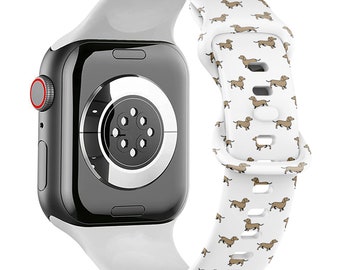 All Series - Apple Watch Band ( Dachshund Dog Print Pattern ) Silicone Soft Sports Watch Band Strap Bracelet
