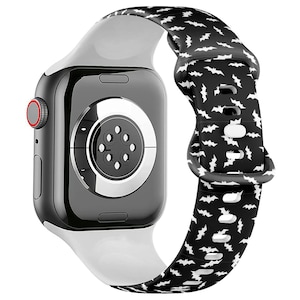 All Series - Apple Watch Band ( Halloween Bats Pattern ) Silicone Soft Sports Watch Band Strap Bracelet