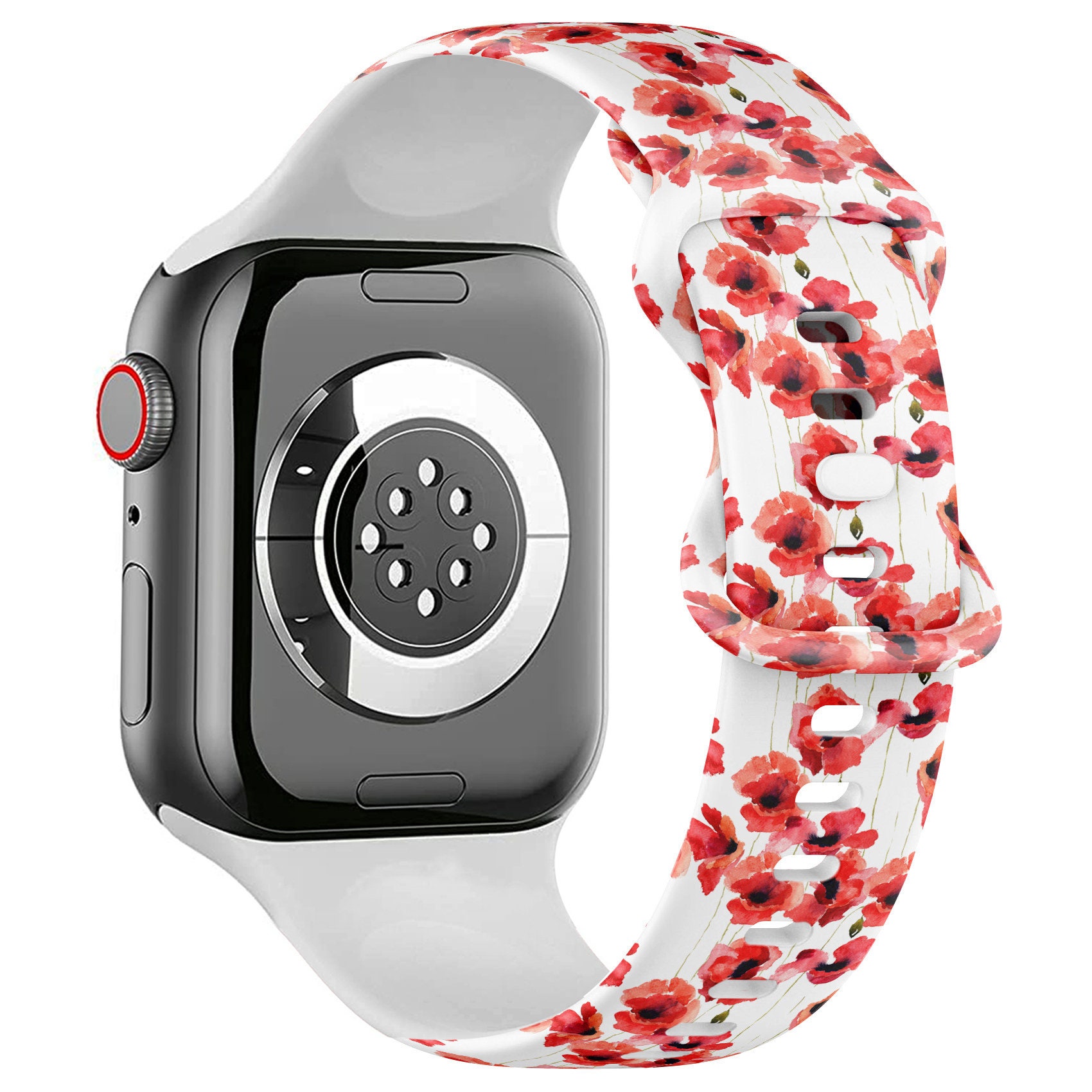 Buy All Series Apple Watch Band Cute Stylized Poppy Flowers