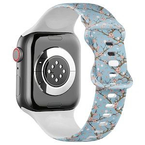 All Series - Apple Watch Band ( Cute Cherry Blossom Sakura Pattern ) Silicone Soft Sports Watch Band Strap Bracelet