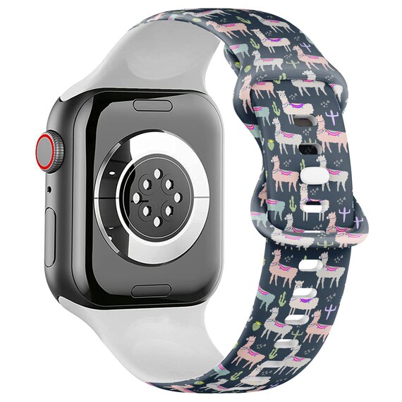 All Series Apple Watch Band Cute Llama Cactus Icon Print Pattern Silicone Soft Sports Watch Band Strap Bracelet Etsy Canada