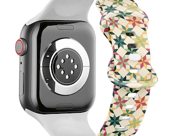All Series - Apple Watch Band ( Colourful Quilt Print Pattern ) Silicone Soft Sports Watch Band Strap Bracelet