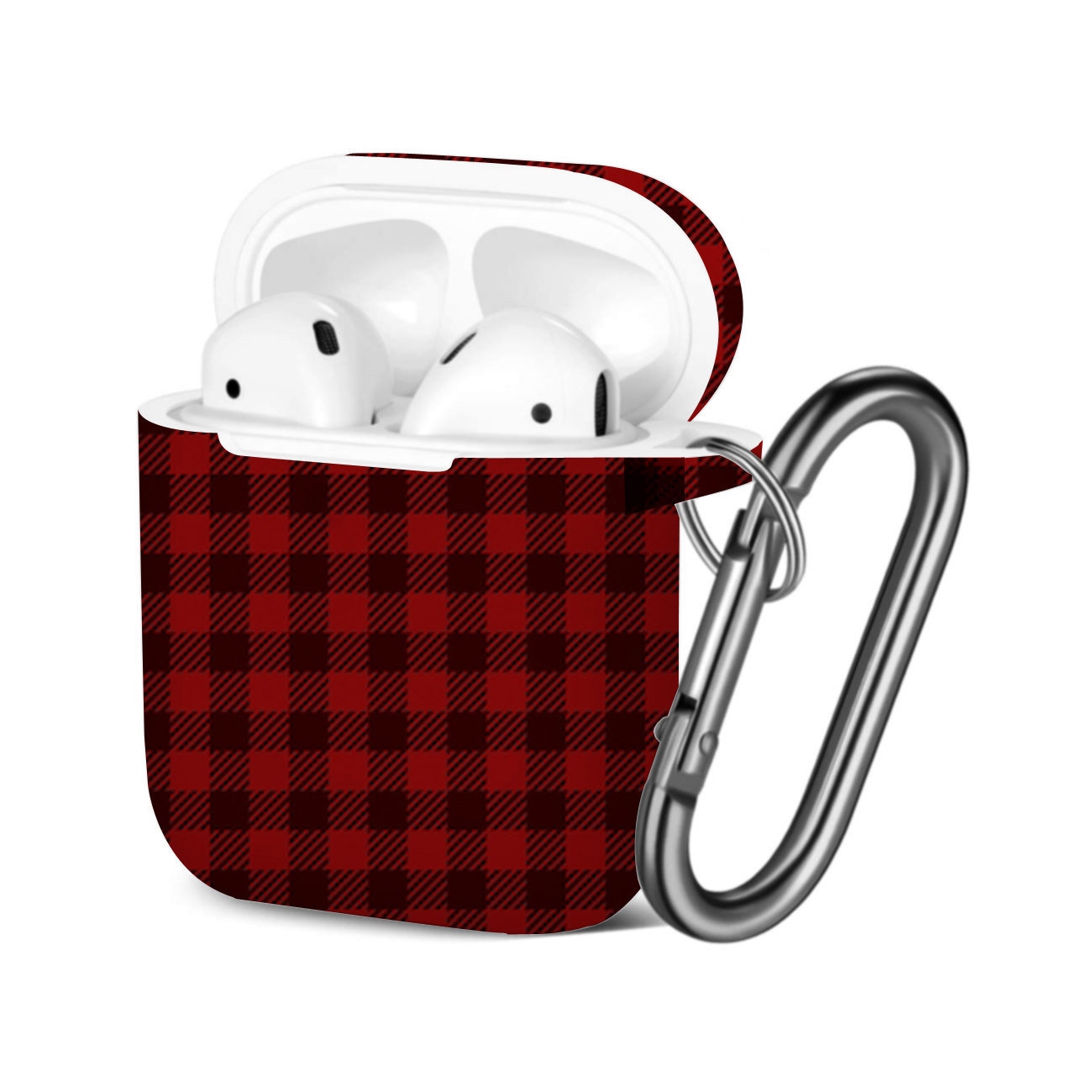 Light Beige and Red Plaid Airpods Case Matte Airpods Pro 