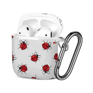 Etui na AirPods (1. / 2. generacji), uroczy wzór z motywem biedronek, ochronne etui z TPU z brelokiem.