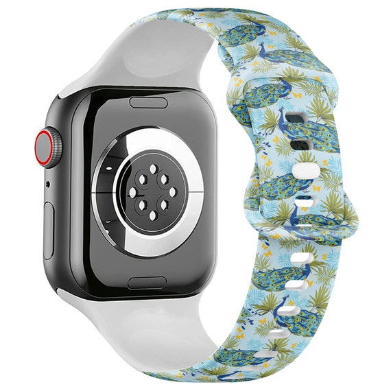 All Series Apple Watch Armband (Schöne Pfauen Palm Print Muster