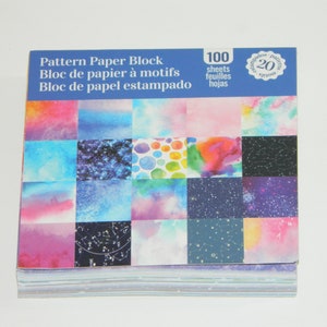 100 Sheet Scrapbooking Pattern Paper Block with 20 Patterns 4" x 4"