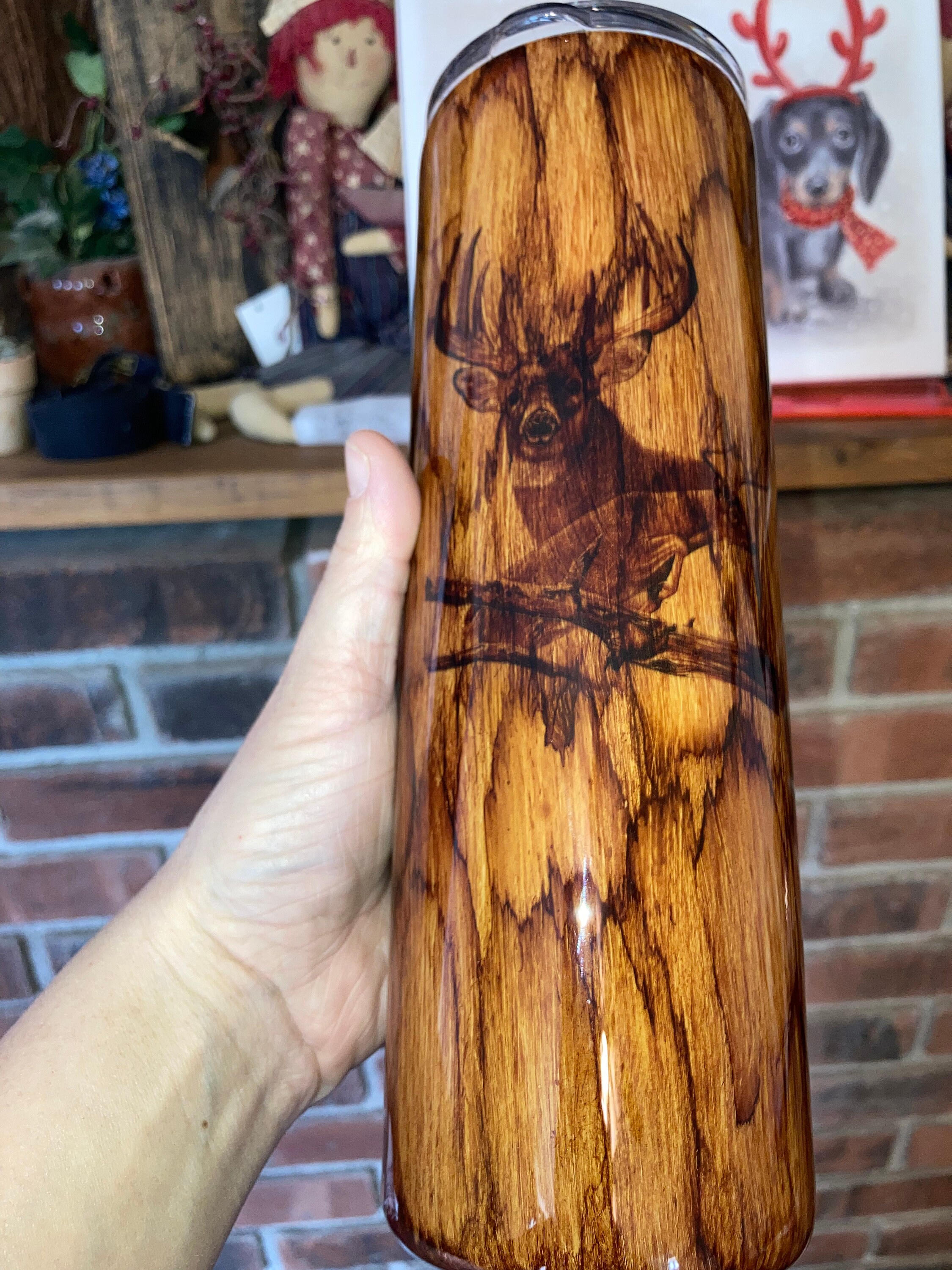 20oz Deer Wood Grain Epoxy Tumbler Etsy