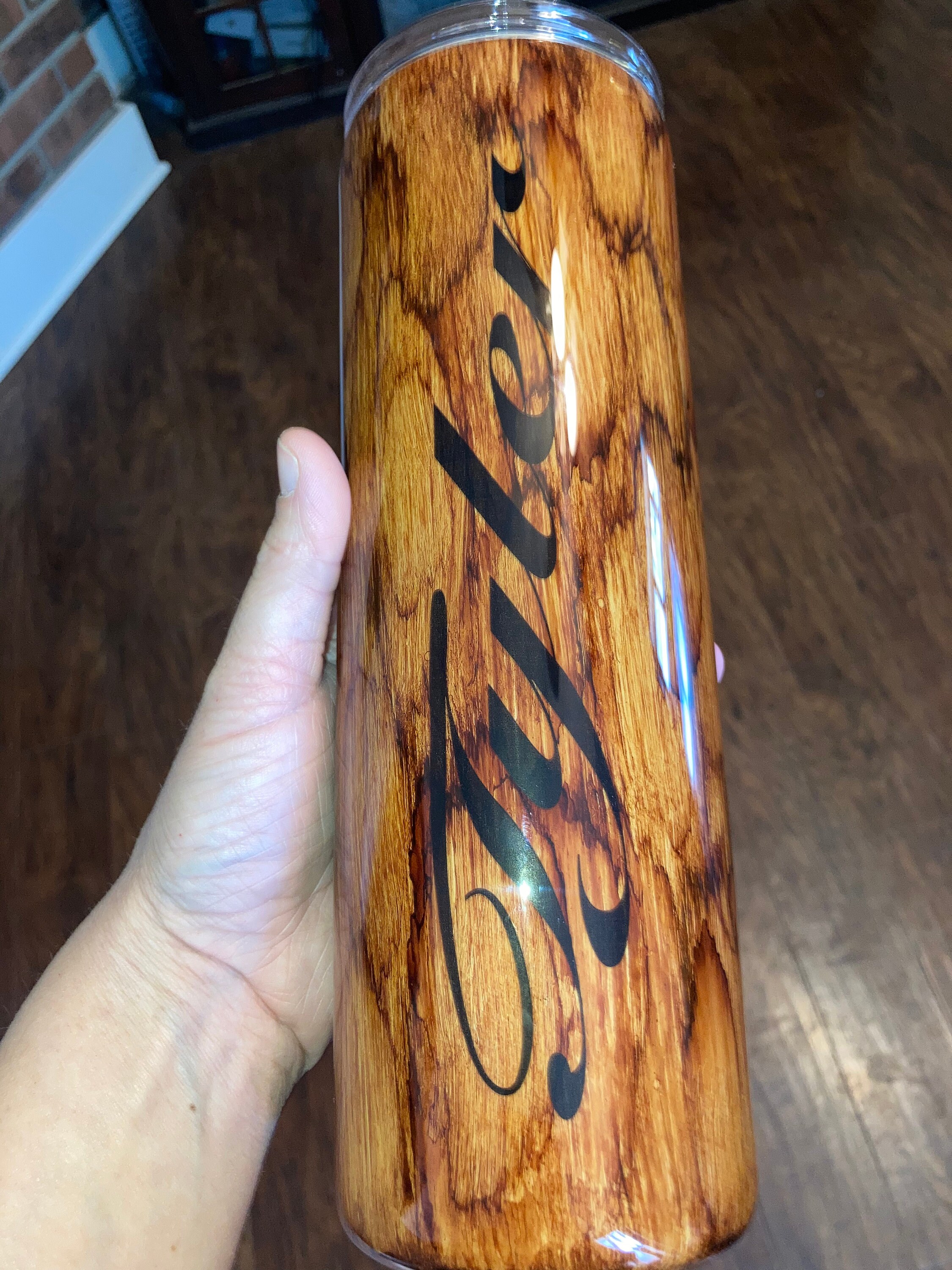 20oz Deer Wood Grain Epoxy Tumbler Etsy