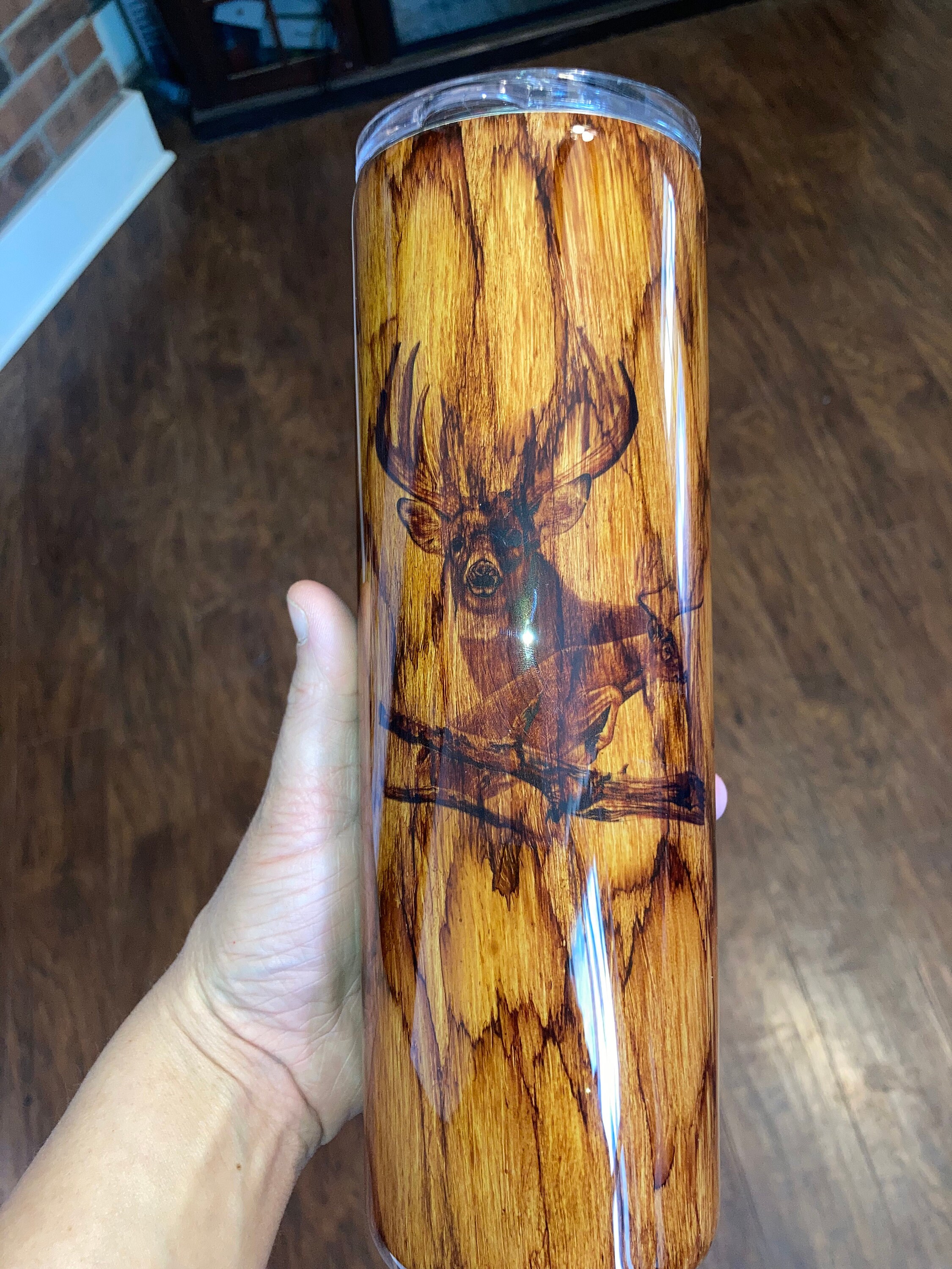 20oz Deer Wood Grain Epoxy Tumbler Etsy