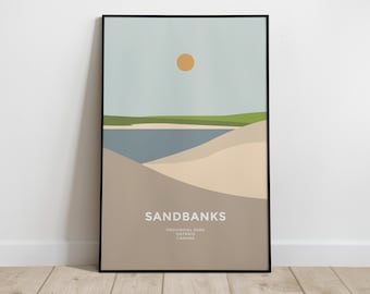 Sandbanks Provincial Park Ontario Canada Poster Print Minimalist Mid-century Abstract Wall Art
