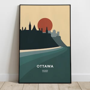 Parliament Hill Ottawa Ontario Canada Poster Print Minimalist Mid-century Abstract Wall Art